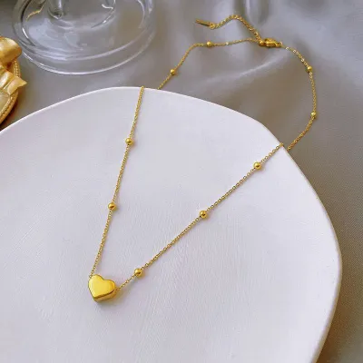 Gold Plated Heart Pendent Necklace 